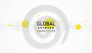 Global network connection. World map point and line composition concept of global business. Internet technology. Social