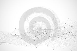 Global network connection. World map point and line composition concept of global business. Internet technology. Social