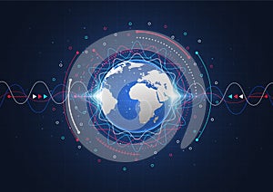 Global network connection. World map point and line composition concept of global business. Vector Illustration