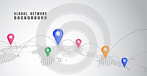 Global network connection. World map point and line composition concept of global business. Vector Illustration