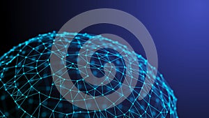 Global network connection. World map points and lines composition. 3D
