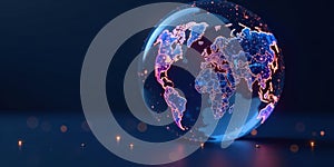 Global network connections illuminated sphere a futuristic representation of international communication and data transfer.