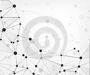 Global network connections with points and lines. Abstract technology background. Molecular structure with connected points. Vecto photo