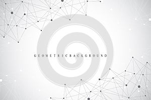 Global network connections with points and lines. Networking and Big Data visualization background. Futuristic global