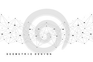 Global network connections with points and lines. Wireframe background. Abstract connection structure. Polygonal space