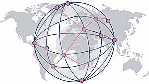 Global Network Connections, Worldwide Communication and Tech, vector design Generative AI