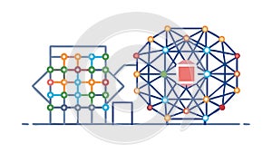 Global Network Connectivity, Abstract Data Flow Design, vector design Generative AI