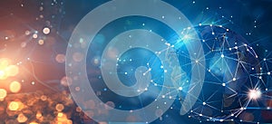 Global network connectivity with abstract globe and connections in tech Background