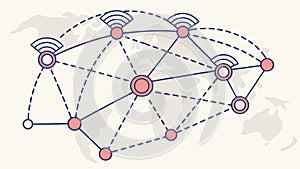 Global Network Connectivity Illustration, vector design Generative AI