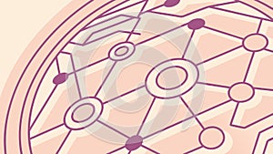 Global Network Connectivity, Interconnected Digital World Map, vector design Generative AI