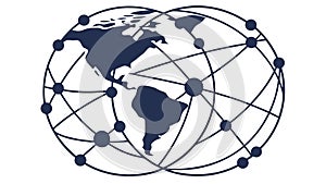 Global Network Connectivity, Interconnected Earth Globe, vector design Generative AI