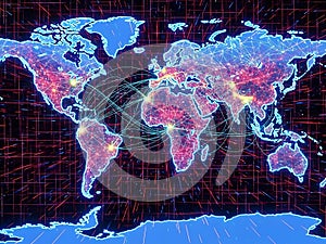 Global network connectivity map