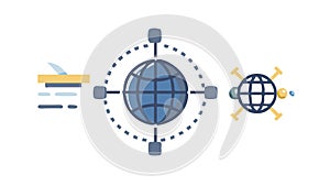 Global network connectivity, worldwide communication and internet access, vector design Generative AI