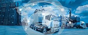 Global network coverage world map,Truck with Industrial