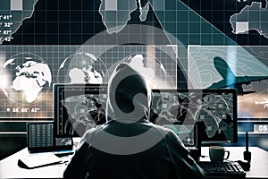 Global network and criminal concept