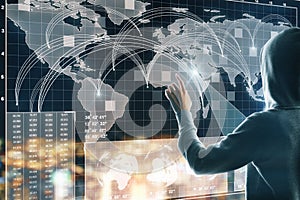 Global network and criminal concept