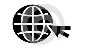 Global Network with Cursor Icon for Internet, vector design Generative AI