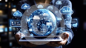 Global Network Data Cloud Technology Good Resolution Stock Photo