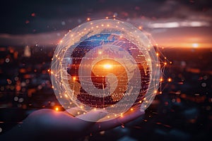 Global network data connection technology, cyber security, digital future