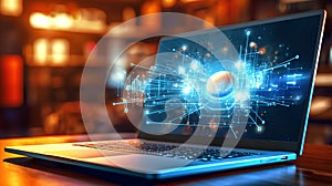 Global network and data exchange around the world using 3D rendering. The concept of a high-speed global Internet