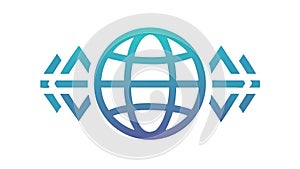 Global Network Data Flow Icon, Vector Design Generative AI