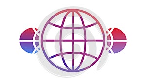 Global Network Data Transfer Internet World Icon, vector design Generative AI