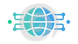Global Network and Digital Connectivity Icon, vector design Generative AI