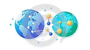 Global Network Earth Connection Vector Icon, vector design Generative AI