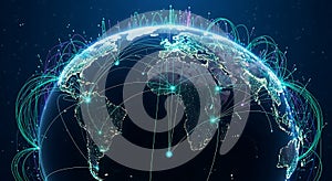 Global Network: Earth's Interconnected Digital Pathways