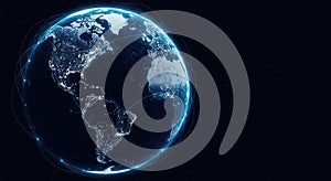 Global Network - Earth from Space with Light Trails