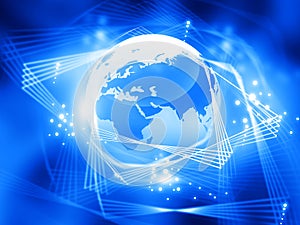 Global network with fiber optics