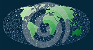 Global network. Foucaut Sinusoidal projection.