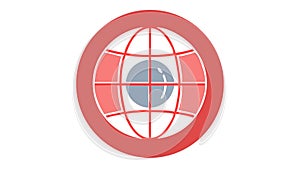 Global Network Grid Icon. World, Internet, Connection, Data, vector design Generative AI