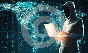 Global network and hacking concept