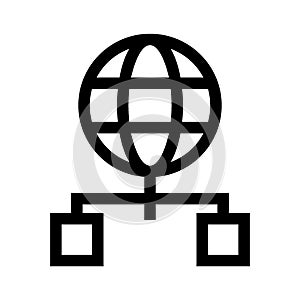 Global network icon or logo isolated sign symbol vector illustration