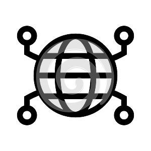 Global network icon or logo isolated sign symbol vector illustration