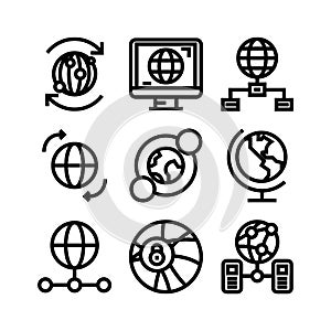 Global network icon or logo isolated sign symbol vector illustration