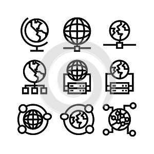 Global network icon or logo isolated sign symbol vector illustration