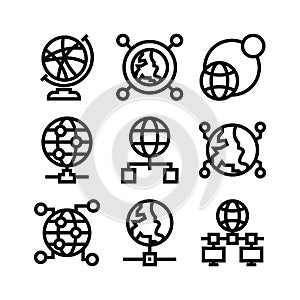 Global network icon or logo isolated sign symbol vector illustration