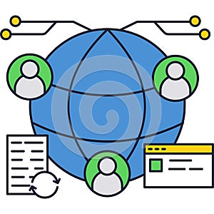 Global network icon vector web world communication