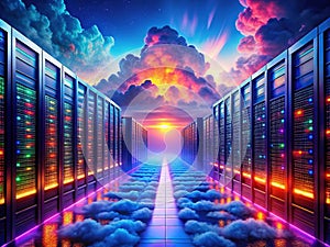 Global Network Infrastructure Aerial View of a Modern Data Center Server Farm Illustrating Cloud Computing and Digital