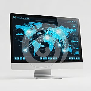 Global network interface isolated on white background