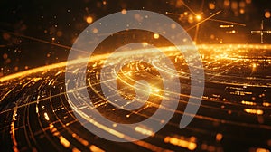 Global network lines connecting data points creating digital communication