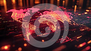 Global network map digital illustration