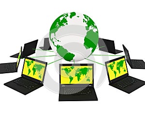Global Network Means Networking Monitor And Planet