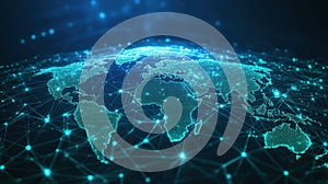 Global Network: A mesmerizing visualization of interconnected world, showcasing the intricate web of digital communicati