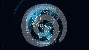 Global network network connection the world abstract 3D rendering satellites starlink. satellites create oneweb or