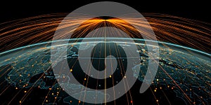 Global Network Planet Earth Data Visualization