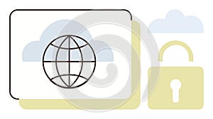 Global Network Security with Cloud Data and Encryption Concept