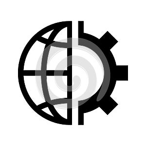 Global network Settings icon. Black vector design